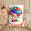 Celebrate Your Creative Spirit with Colorful Yarn and Needles - Personalized Custom Coffee Mug - HOB028_MG