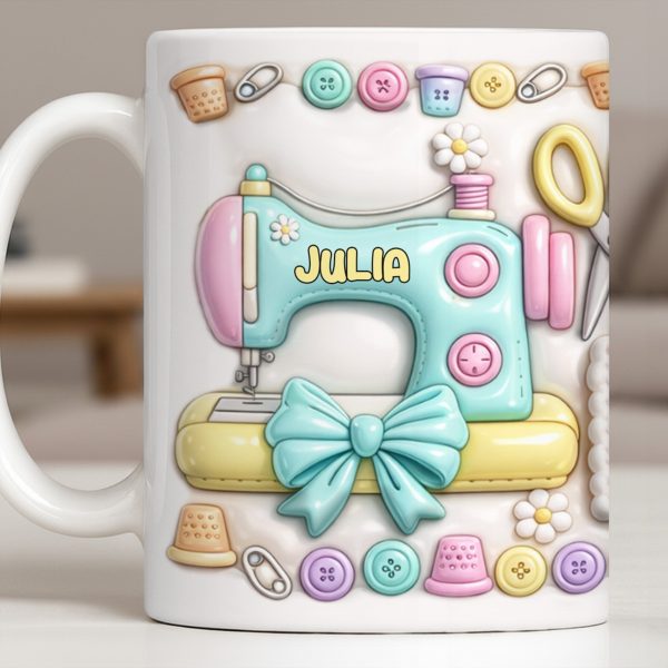 Celebrate Your Creativity With A Beautiful Sewing Machine - Personalized Custom Coffee Mug - HOB022_MG