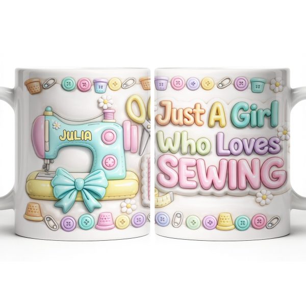 Celebrate Your Creativity With A Beautiful Sewing Machine - Personalized Custom Coffee Mug - HOB022_MG