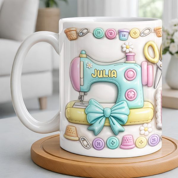 Celebrate Your Creativity With A Beautiful Sewing Machine - Personalized Custom Coffee Mug - HOB022_MG