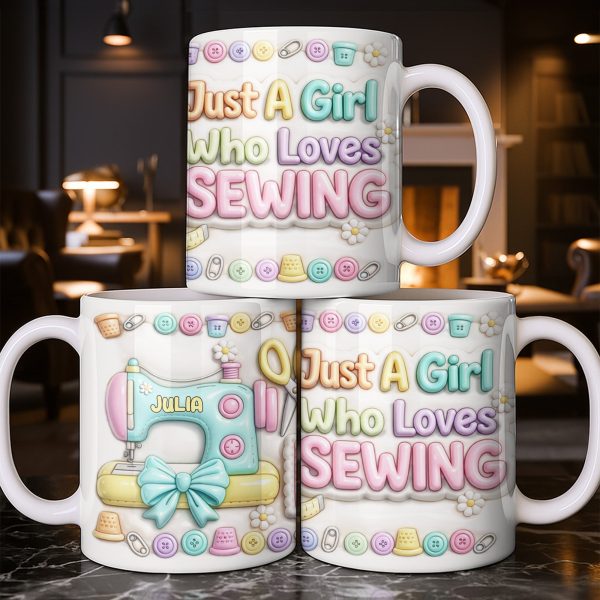Celebrate Your Creativity With A Beautiful Sewing Machine - Personalized Custom Coffee Mug - HOB022_MG