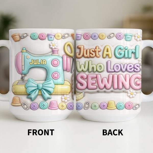 Celebrate Your Creativity With A Beautiful Sewing Machine - Personalized Custom Coffee Mug - HOB022_MG