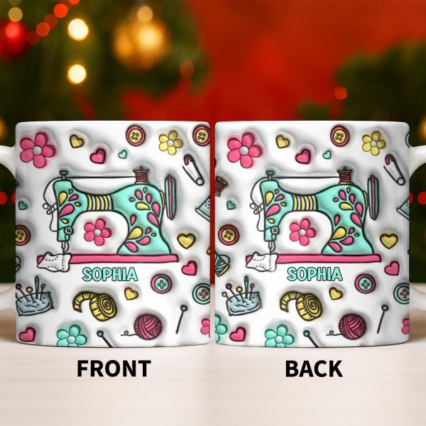 Celebrate Your Creativity With A Personalized Sewing Themed Design - Personalized Custom Coffee Mug - HOB040_MG