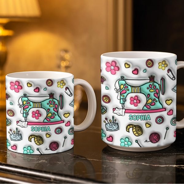 Celebrate Your Creativity With A Personalized Sewing Themed Design - Personalized Custom Coffee Mug - HOB040_MG