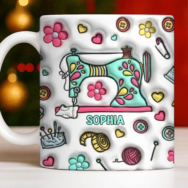 Celebrate Your Creativity With A Personalized Sewing Themed Design - Personalized Custom Coffee Mug - HOB040_MG