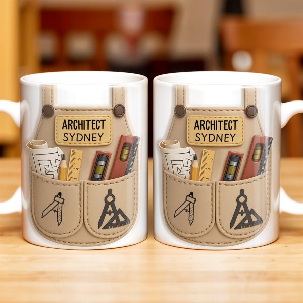 Celebrate Your Creativity With Blueprint And Tools Design - Personalized Custom Coffee Mug - JBS004_MG