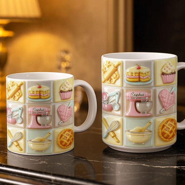 Celebrate Your Culinary Passion With Charming Kitchen Icons - Personalized Custom Coffee Mug - JBS058_MG