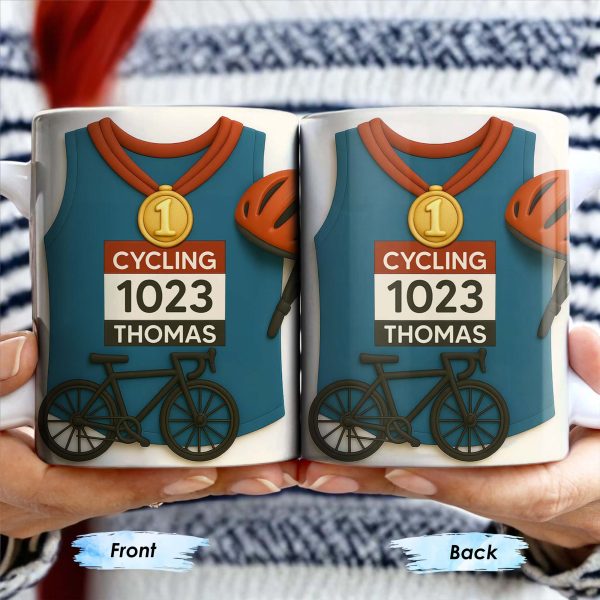 Celebrate Your Cycling Achievements With A Personalized Mug - Personalized Custom Coffee Mug - SPORT009_MG