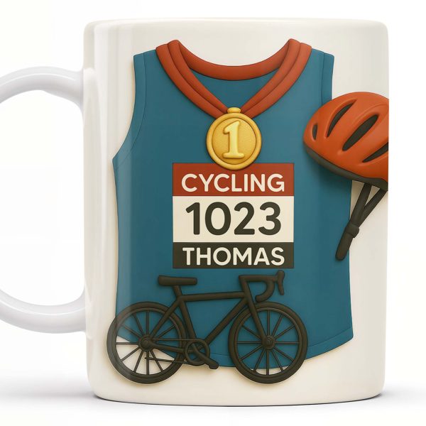Celebrate Your Cycling Achievements With A Personalized Mug - Personalized Custom Coffee Mug - SPORT009_MG