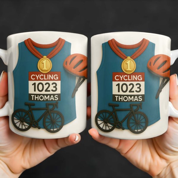 Celebrate Your Cycling Achievements With A Personalized Mug - Personalized Custom Coffee Mug - SPORT009_MG