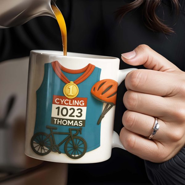 Celebrate Your Cycling Achievements With A Personalized Mug - Personalized Custom Coffee Mug - SPORT009_MG