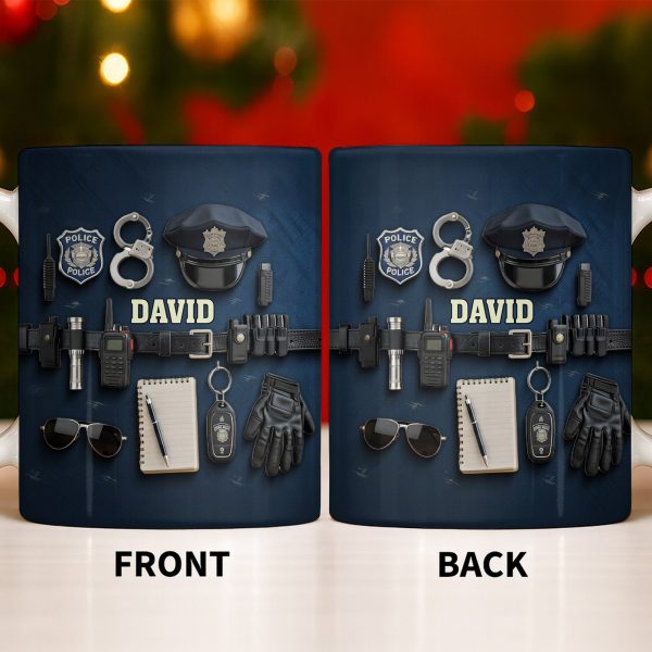 Celebrate Your Dedication And Courage Police Officer Essential Gear - Personalized Custom Coffee Mug - OFC028_MG