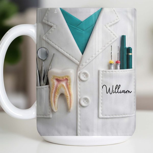 Celebrate Your Favorite Dentist With A Custom Lab Coat Design - Personalized Custom Coffee Mug - DOC073_MG