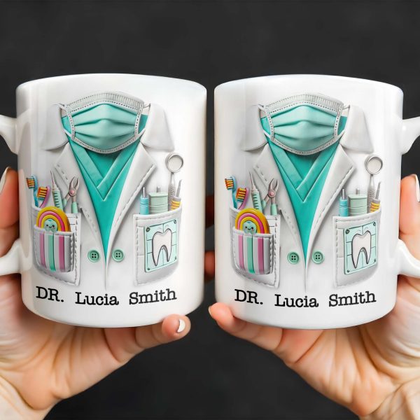 Celebrate Your Favorite Dentist With A Unique Dental Mug - Personalized Custom Coffee Mug - GRAD322_MG