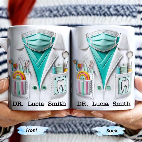 Celebrate Your Favorite Dentist With A Unique Dental Mug - Personalized Custom Coffee Mug - GRAD322_MG