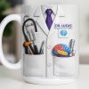 Celebrate Your Favorite Doctor With Stethoscope And Brain Model Mug - Personalized Custom Coffee Mug - DOC083_MG
