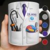 Celebrate Your Favorite Doctor With Stethoscope And Brain Model Mug - Personalized Custom Coffee Mug - DOC083_MG
