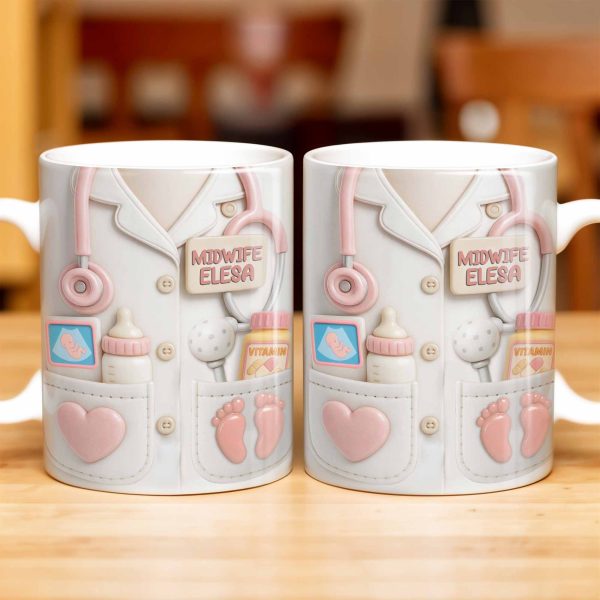 Celebrate Your Favorite Midwife With Essentials - Personalized Custom Coffee Mug - NUR034_MG