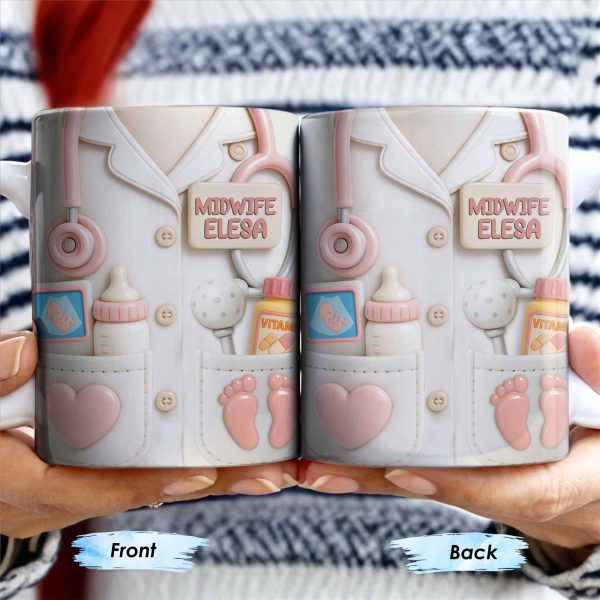 Celebrate Your Favorite Midwife With Essentials - Personalized Custom Coffee Mug - NUR034_MG
