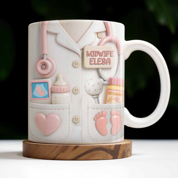 Celebrate Your Favorite Midwife With Essentials - Personalized Custom Coffee Mug - NUR034_MG