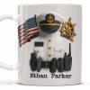 Celebrate Your Favorite Sailor, Navy Uniform and American Flag - Personalized Custom Coffee Mug - GRAD297_MG