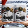 Celebrate Your Favorite Sailor, Navy Uniform and American Flag - Personalized Custom Coffee Mug - GRAD297_MG
