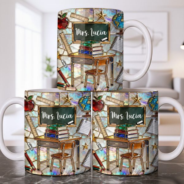 Celebrate Your Favorite Teacher With Classroom Essentials - Personalized Custom Coffee Mug - TEACH070_MG