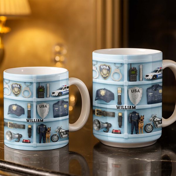 Celebrate Your Heroic Loved One With Custom Police Officer Essentials - Personalized Custom Coffee Mug - OFC029_MG