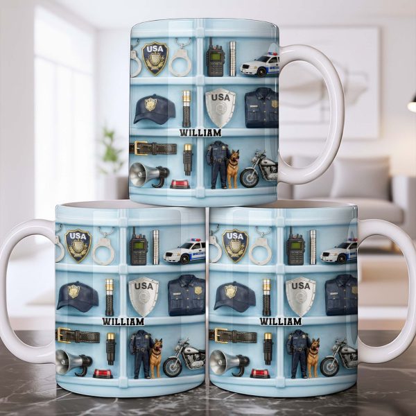 Celebrate Your Heroic Loved One With Custom Police Officer Essentials - Personalized Custom Coffee Mug - OFC029_MG