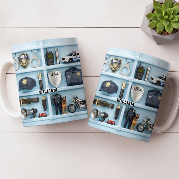 Celebrate Your Heroic Loved One With Custom Police Officer Essentials - Personalized Custom Coffee Mug - OFC029_MG