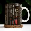 Celebrate Your Inner Mechanic with This Unique Tool-Themed Coffee Mug - Personalized Custom Coffee Mug - DAD118_MG