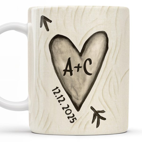 Celebrate Your Love Every Day With A Beautiful Heart Design - Personalized Custom Coffee Mug - CPL1156_MG