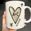 Celebrate Your Love Every Day With A Beautiful Heart Design - Personalized Custom Coffee Mug - CPL1156_MG