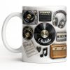 Celebrate Your Love for Classic Music Featuring Vintage Audio Equipment - Personalized Custom Coffee Mug - HOB029_MG