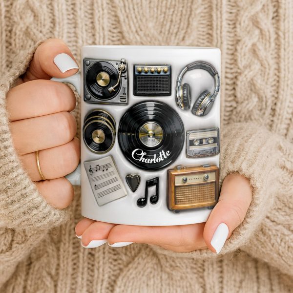 Celebrate Your Love for Classic Music Featuring Vintage Audio Equipment - Personalized Custom Coffee Mug - HOB029_MG