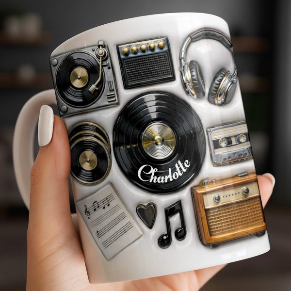 Celebrate Your Love for Classic Music Featuring Vintage Audio Equipment - Personalized Custom Coffee Mug - HOB029_MG