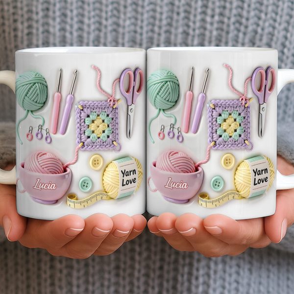 Celebrate Your Love For Crafting With Yarn And Needles - Personalized Custom Coffee Mug - HOB007_MG