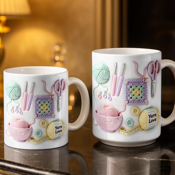 Celebrate Your Love For Crafting With Yarn And Needles - Personalized Custom Coffee Mug - HOB007_MG