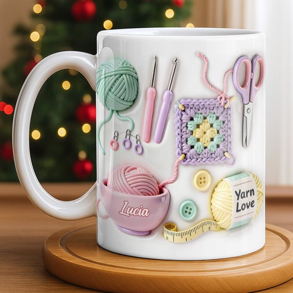 Celebrate Your Love For Crafting With Yarn And Needles - Personalized Custom Coffee Mug - HOB007_MG