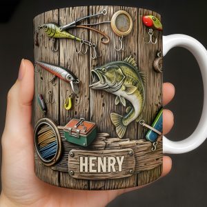 Celebrate Your Love for Fishing with Iconic Angling Gear - Personalized Custom Coffee Mug - FISH017_MG
