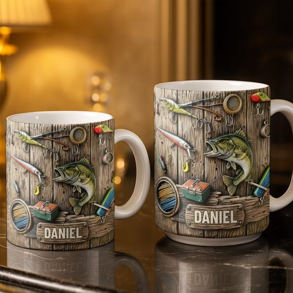 Celebrate Your Love for Fishing with Iconic Angling Gear - Personalized Custom Coffee Mug - FISH017_MG
