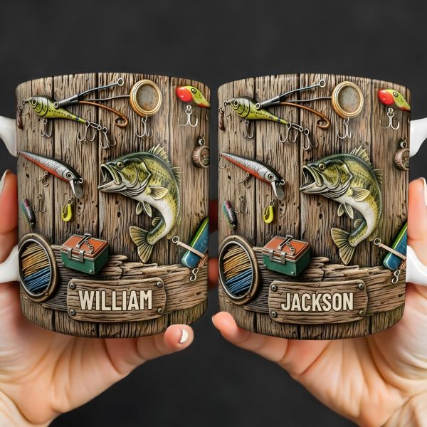 Celebrate Your Love for Fishing with Iconic Angling Gear - Personalized Custom Coffee Mug - FISH017_MG