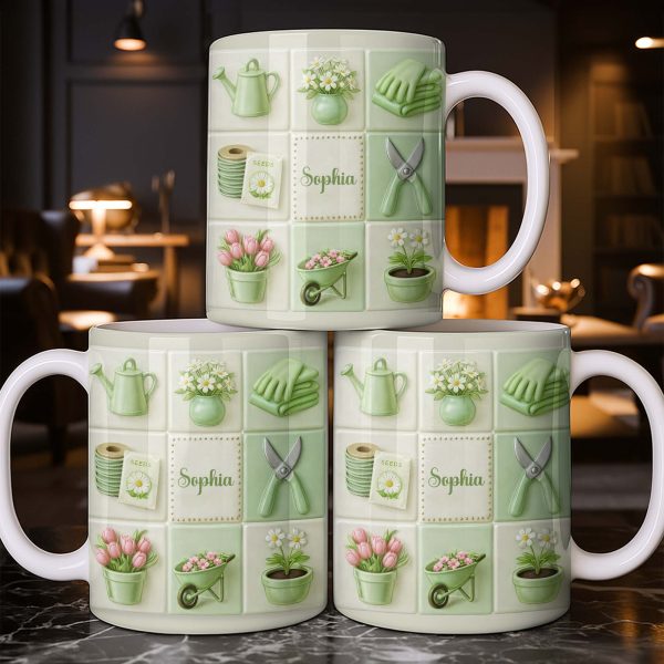 Celebrate Your Love For Gardening With Gardening Tools And Flowers - Personalized Custom Coffee Mug - GAR032_MG