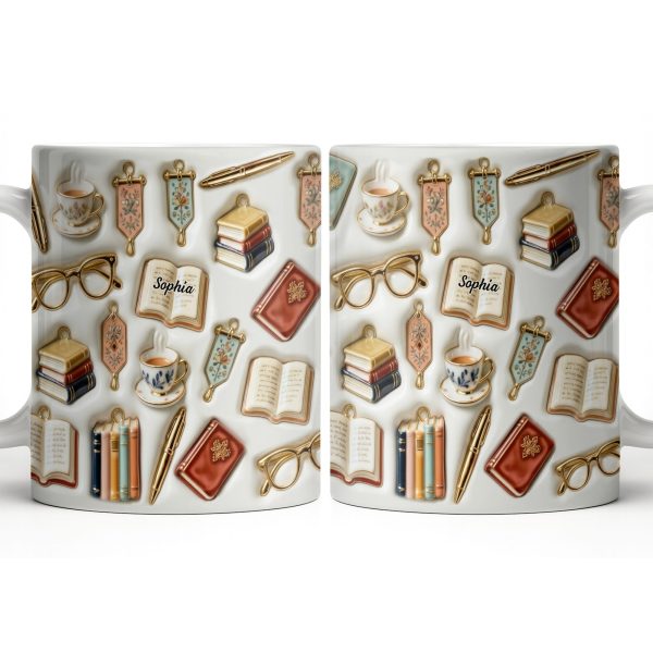 Celebrate Your Love for Reading and Writing - Personalized Custom Coffee Mug - BLV082_MG