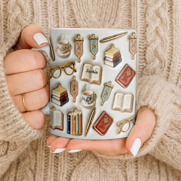 Celebrate Your Love for Reading and Writing - Personalized Custom Coffee Mug - BLV082_MG