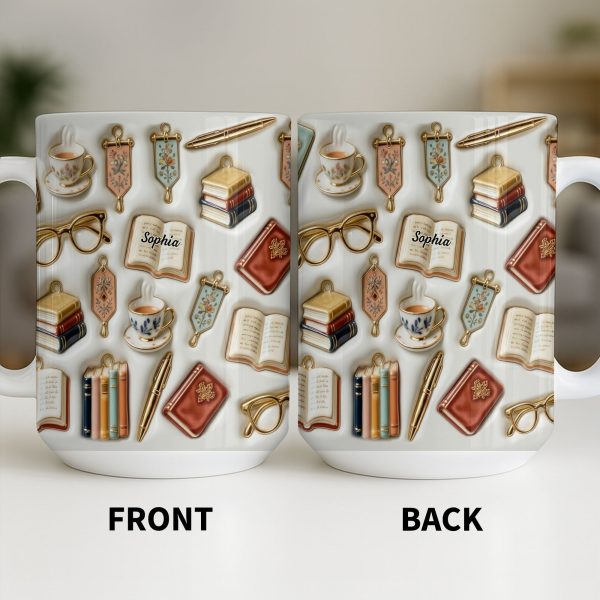 Celebrate Your Love for Reading and Writing - Personalized Custom Coffee Mug - BLV082_MG