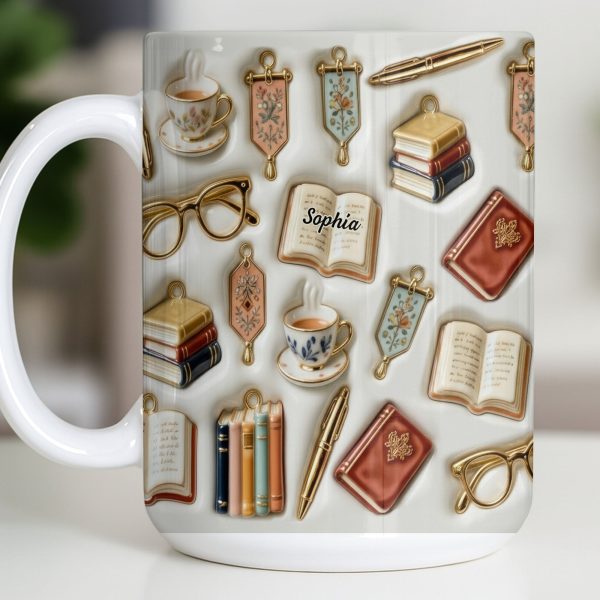 Celebrate Your Love for Reading and Writing - Personalized Custom Coffee Mug - BLV082_MG