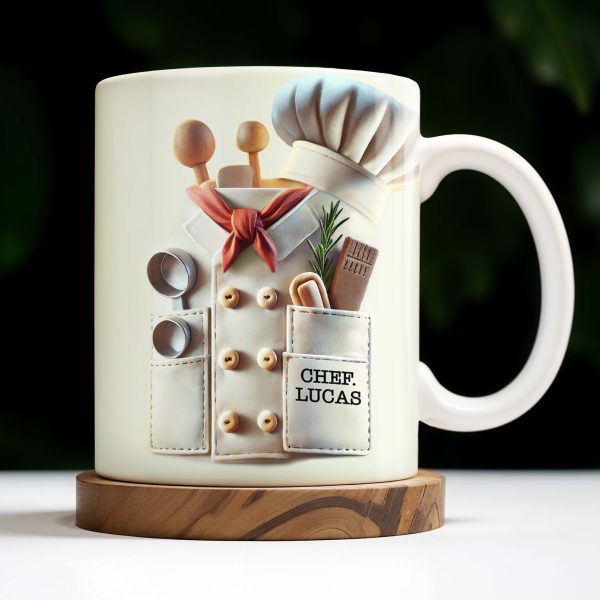 Celebrate Your Passion For Culinary Arts With Cooking Utensils And Chef's Hat - Personalized Custom Coffee Mug - GRAD281_MG