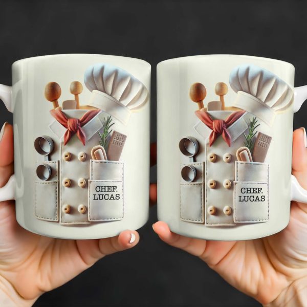 Celebrate Your Passion For Culinary Arts With Cooking Utensils And Chef's Hat - Personalized Custom Coffee Mug - GRAD281_MG
