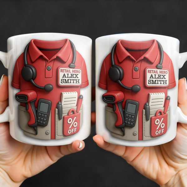 Celebrate Your Retail Hero, Shirt, Headset, And Discount Tag - Personalized Custom Coffee Mug - OFW006_MG